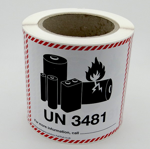 UN 3481 Lithium Ion Battery Labels